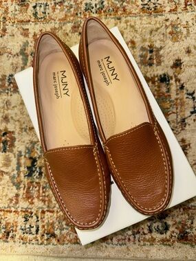 Marc Joseph Tan/Brown Leather Moccasin Loafers size 8.5M NIB